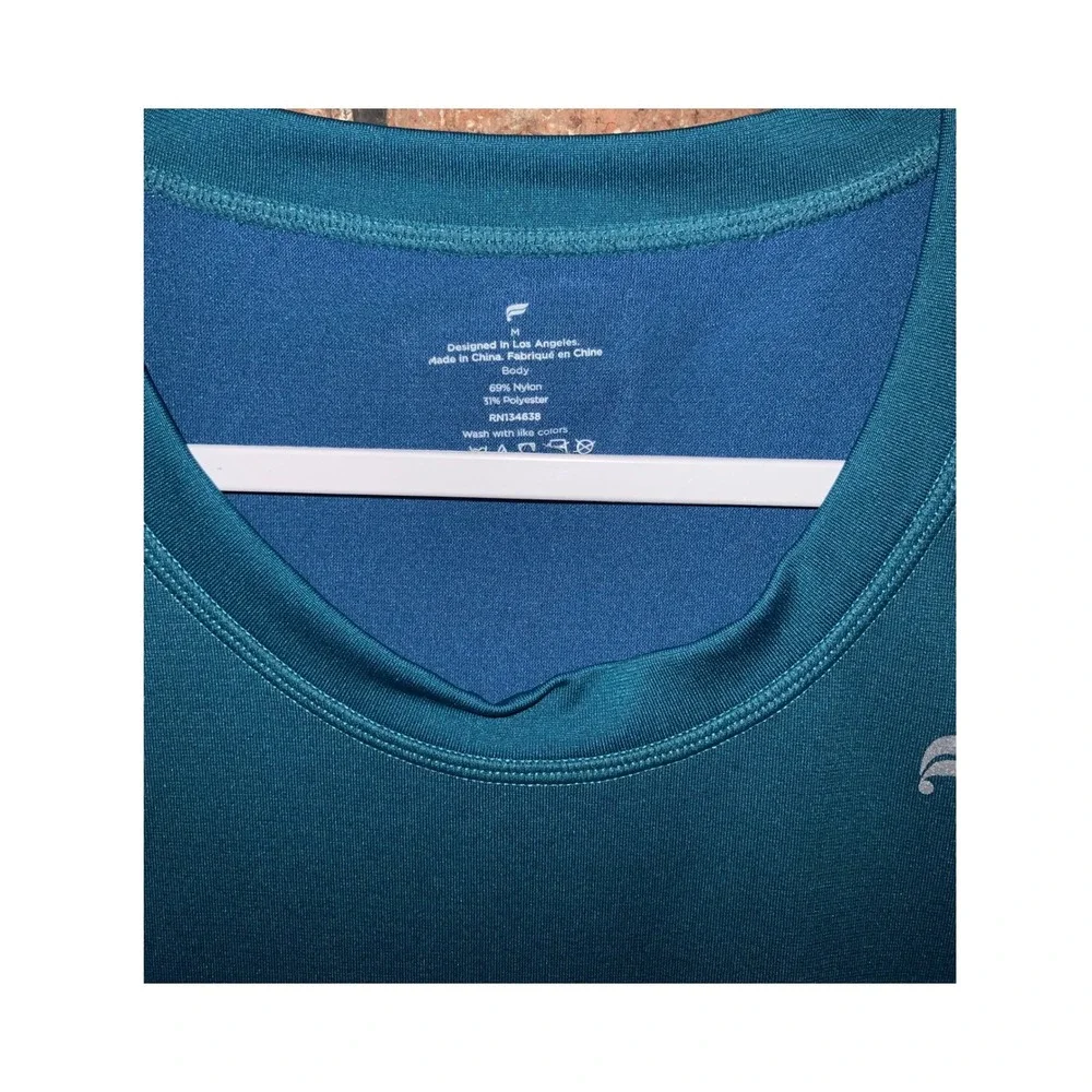 Fabletics Mens Training Tank Top‎ Teal Blue Muscle Tee Gym Workout Size M